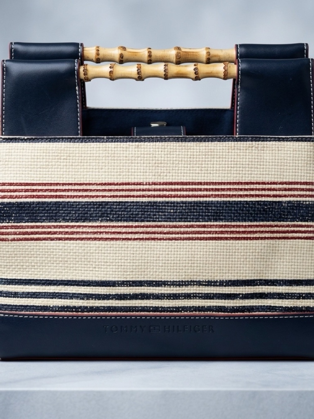 Tommy Hilfiger Tote with Bamboo Handles